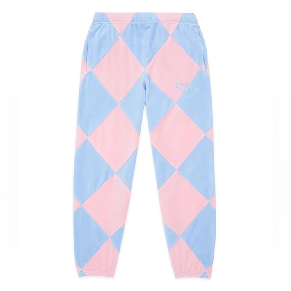 Teddy Fresh  Pastel Diamond Velour Pants Size Small